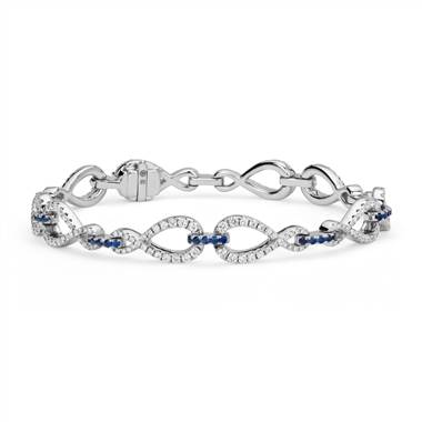 Colin Cowie Diamond and Sapphire Infinity Bracelet in 14k White Gold
