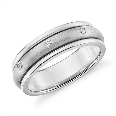 Colin Cowie Matte Diamond Rolling Wedding Ring in Platinum (6.5mm)