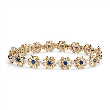 Colin Cowie Sapphire and Diamond Bracelet in 14k Yellow Gold (2.4mm)
