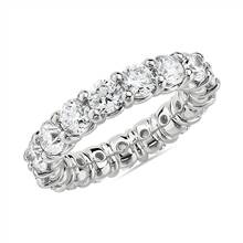 Comfort Fit Round Brilliant Diamond Eternity Ring in 18k White Gold (4 ct. tw.) | Blue Nile
