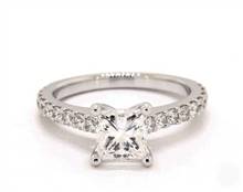 Common Prong Diamond Side Stone Engagement Ring in 18K White Gold 2.20mm Width Band (Setting Price) | James Allen