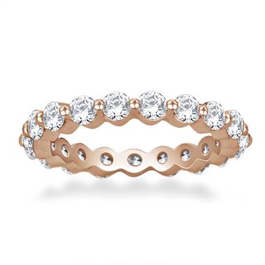 Common Prong Round Diamond Eternity Ring in 14K Rose Gold (1.26 -1.47 cttw)