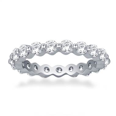 Common Prong Round Diamond Eternity Ring in 14K White Gold (1.26 -1.47 cttw)