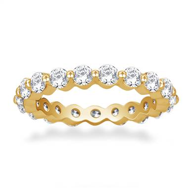 Common Prong Round Diamond Eternity Ring in 14K Yellow Gold (1.26 -1.47 cttw)