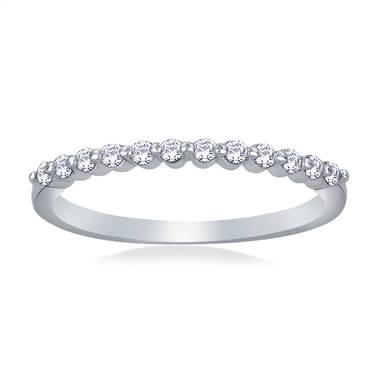 Common Prong Set Diamond Band in 18K White Gold (1/4 cttw)
