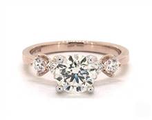 Common Prong Side-Stone 4-Diamond Engagement Ring in 14K Rose Gold 4mm Width Band (Setting Price) | James Allen