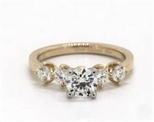 Common Prong Side-Stone 4-Diamond Engagement Ring in 14K Yellow Gold 4mm Width Band (Setting Price) | James Allen