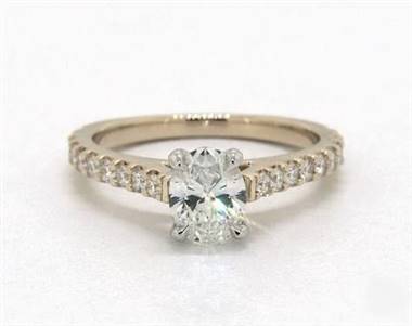 Common Prong Side-Stone Engagement Ring in 14K Yellow Gold 1.90mm Width Band (Setting Price)