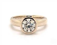 Contemporary Solitaire Thin Bezel-Set Engagement Ring in 18K Yellow Gold 4mm Width Band (Setting Price) | James Allen