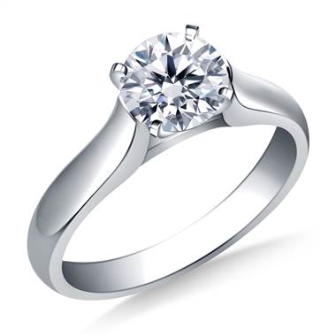 Contour Solitaire Diamond Engagement Ring in 14K White Gold (2.9 mm)