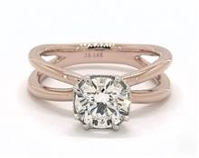Criss Cross Solitaire Split-Prong Engagement Ring in 14K Rose Gold 8.45mm Width Band (Setting Price) | James Allen