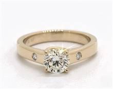 Cross-Prong Diamond Accent Solitaire Engagement Ring in 14K Yellow Gold 3.30mm Width Band (Setting Price) | James Allen