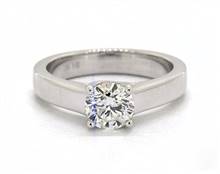 Cross-Prong Diamond Accent Solitaire Engagement Ring in 18K White Gold 3.30mm Width Band (Setting Price) | James Allen