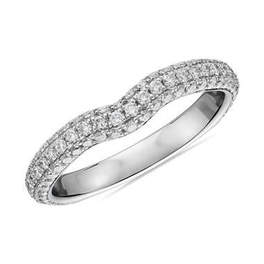 Curved Micropave Rollover Diamond Anniversary Band in Platinum (5/8 ct. tw.)