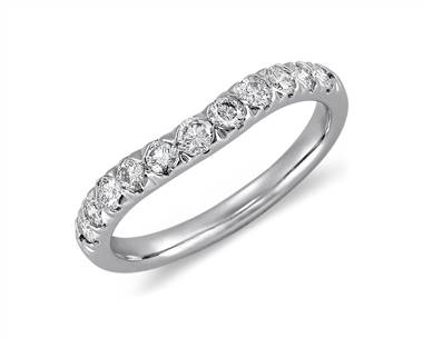 Curved Pave Diamond Ring In Platinum (1/2 ct. tw.)