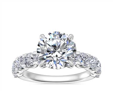 Cushion-Cut Diamond Engagement Ring In 18k White Gold