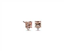 Cushion Cut Morganite and Diamond Earrings In 14k Rose Gold (5 mm) | Blue Nile