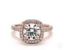 Cushion Halo Pave Engagement Ring in 14K Rose Gold 1.80mm Width Band (Setting Price) | James Allen