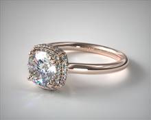 Cushion Halo Rollover Engagement Ring in 14K Rose Gold 1.60mm Width Band (Setting Price) | James Allen