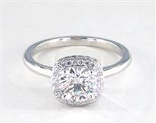 Cushion Halo Rollover Engagement Ring in 14K White Gold 1.60mm Width Band (Setting Price) | James Allen