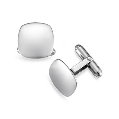 Cushion-Shaped Cuff Links in Sterling Silver