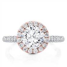 Custom 3 Row Pave Engagement Setting  Rose Halo | Adiamor