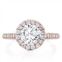 Custom 3 Row Pave Engagement Setting  Rose Halo | Adiamor