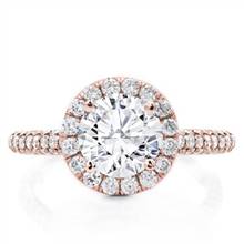 Custom 3 Row Pave Engagement Setting  Rose Halo | Adiamor