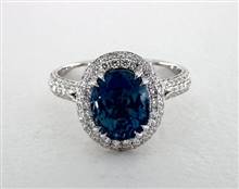 Dazzling Pave Halo .93ctw Engagement Ring in Platinum 4mm Width Band (Setting Price) | James Allen