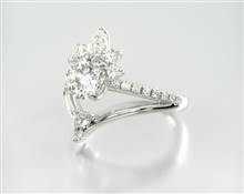 Dazzling Peacock Tiara Engagement Ring in 18K White Gold 1.80mm Width Band (Setting Price) | James Allen