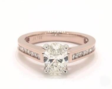 Delicate Channel-Set Engagement Ring in 14K Rose Gold 2.50mm Width Band (Setting Price)