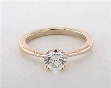 Delicate Double-Prong Curved Solitaire Engagement Ring in 14K Yellow Gold 1.90mm Width Band (Setting Price)