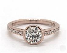 Delicate & Refined Bezel-Set Pave Engagement Ring in 14K Rose Gold 2.00mm Width Band (Setting Price) | James Allen