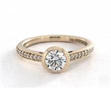 Delicate & Refined Bezel-Set Pave Engagement Ring in 14K Yellow Gold 2.00mm Width Band (Setting Price) | James Allen