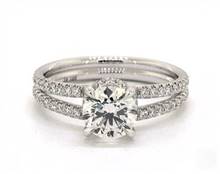 Delicate Split Shank Pave Engagement Ring in 14K White Gold 4mm Width Band (Setting Price) | James Allen
