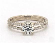 Delicate Split Shank Pave Engagement Ring in 14K Yellow Gold 4mm Width Band (Setting Price) | James Allen