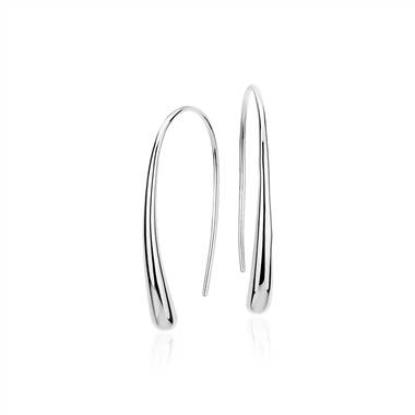 "Dew Drop Threader Earrings in Sterling Silver"