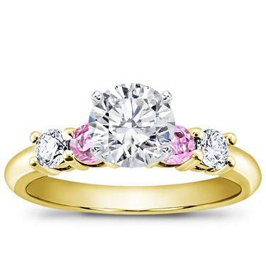 Diamond and Pink Sapphire Engagement Setting