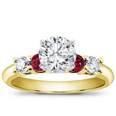 Diamond and Ruby Engagement Setting