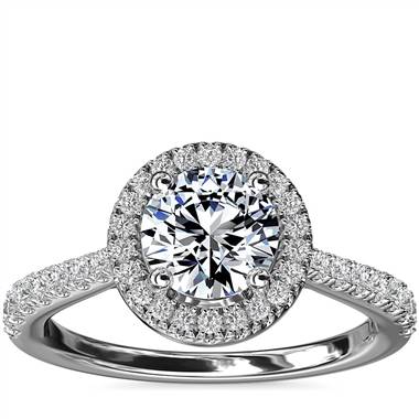 Diamond Bridge Halo Diamond Engagement Ring in 14k White Gold (1/3 ct. tw.)