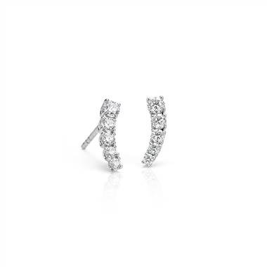 Diamond Crawler Stud Earrings in 14k White Gold (1/2 ct. tw.)