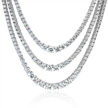 Diamond Graduated Triple Row Necklace in 14k White Gold (12 1/2 ct. tw.)