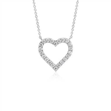Diamond Heart Necklace in 14k White Gold (1/2 ct. tw.)