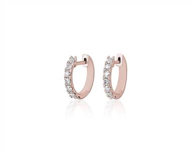 Diamond Huggie Hoop Earrings In 14k Rose Gold (1/2 ct. tw.)
