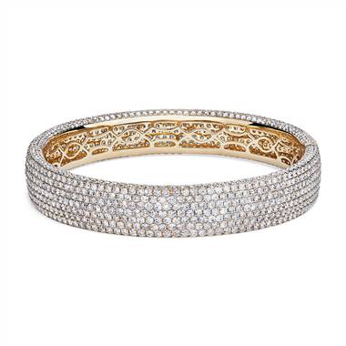 Diamond Pave Bangle Bracelet in 18k Yellow Gold (15 ct. tw.)