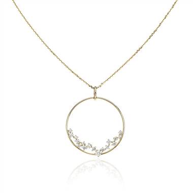 Diamond Scatter Hoop Pendant in 14K Yellow Gold (3/8 ct. tw.)