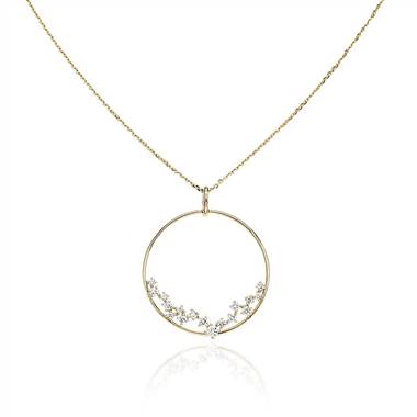 Diamond Scatter Hoop Pendant in 14K Yellow Gold (3/8 ct. tw.)