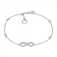 Diamond Station and Infinity Bracelet in 14k White Gold (1/4 ct. tw.) | Blue Nile