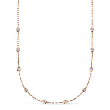 Diamond Station Necklace in 14K Rose Gold (1.00 cttw.)