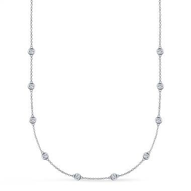 Diamond Station Necklace in 14K White Gold (1.00 cttw.)